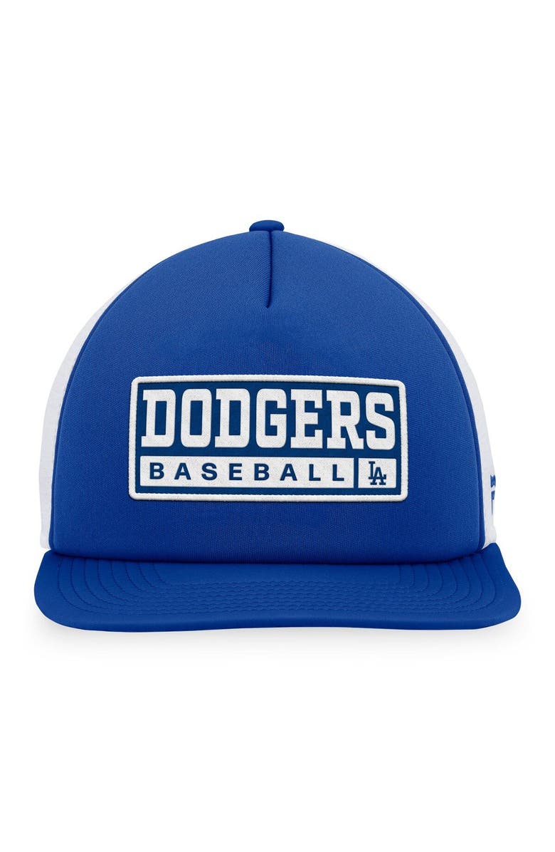 MAJESTIC Men's Majestic Royal/White Los Angeles Dodgers Foam Trucker Snapback Hat, Alternate, color, Royal