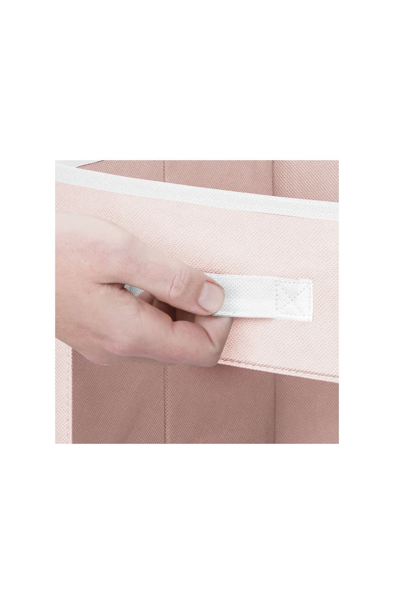 mDesign Fabric Nursery Storage Cube with Front Window, 8 Pack - Pink/White, Alternate, color, 