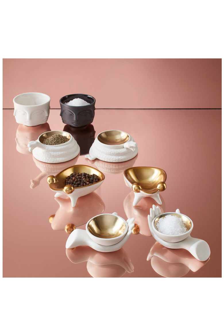 Muse Sel et Poivre Salt and Pepper Cellars, Alternate, color, Black / White