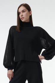 Leem Mesh Sleeve Knitted Sweater
