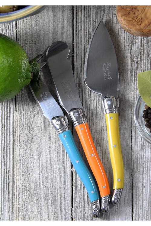 French Home 7-piece Laguiole Jewel Colors Cheese Knife & Spreader Set In Multi Color