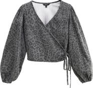 NEXT Animal Print Wrap Shirt