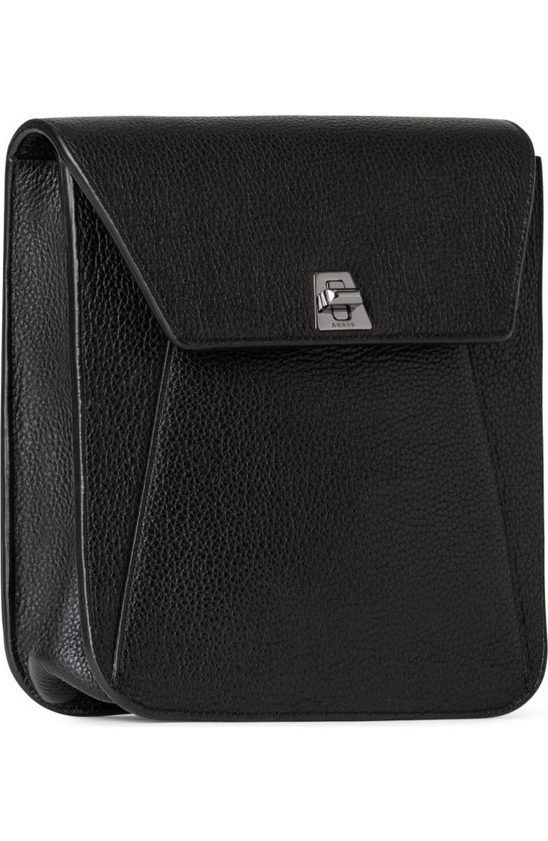 Akris Small Anouk Leather Crossbody Bag, Alternate, color, 009 Black