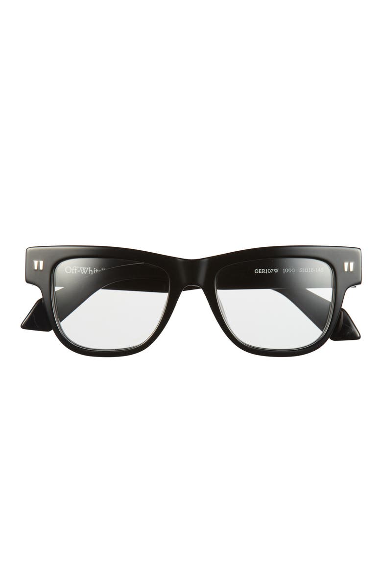 51mm Square Optical Glasses, Main, color, BLACK