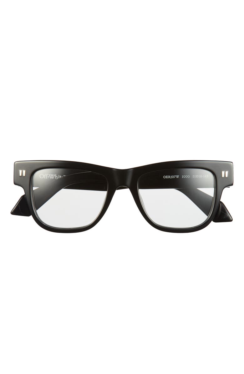 Off-White 51mm Square Optical Glasses, Main, color, Black