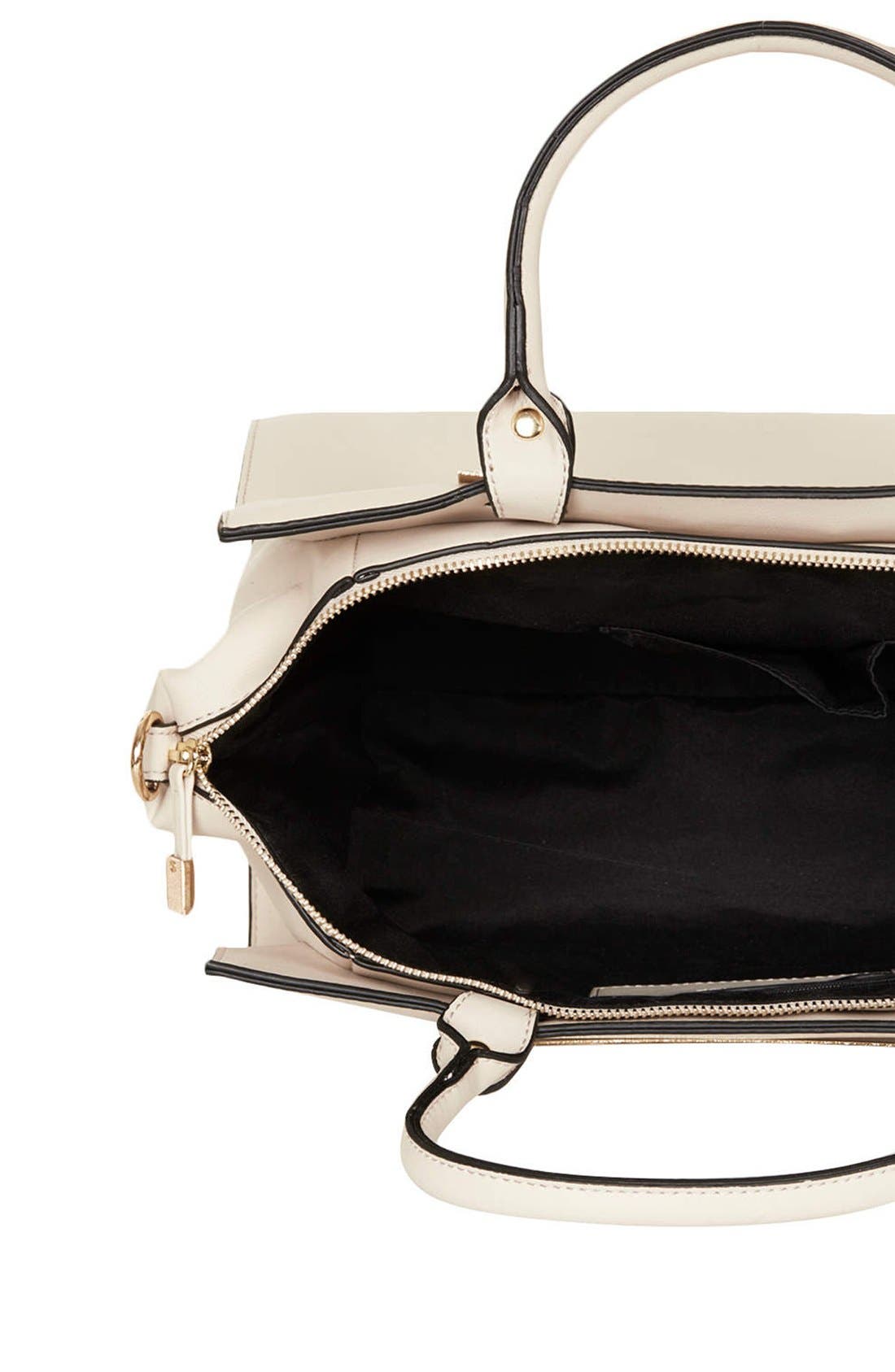 Faux Leather Handbag, Alternate, color, CREAM