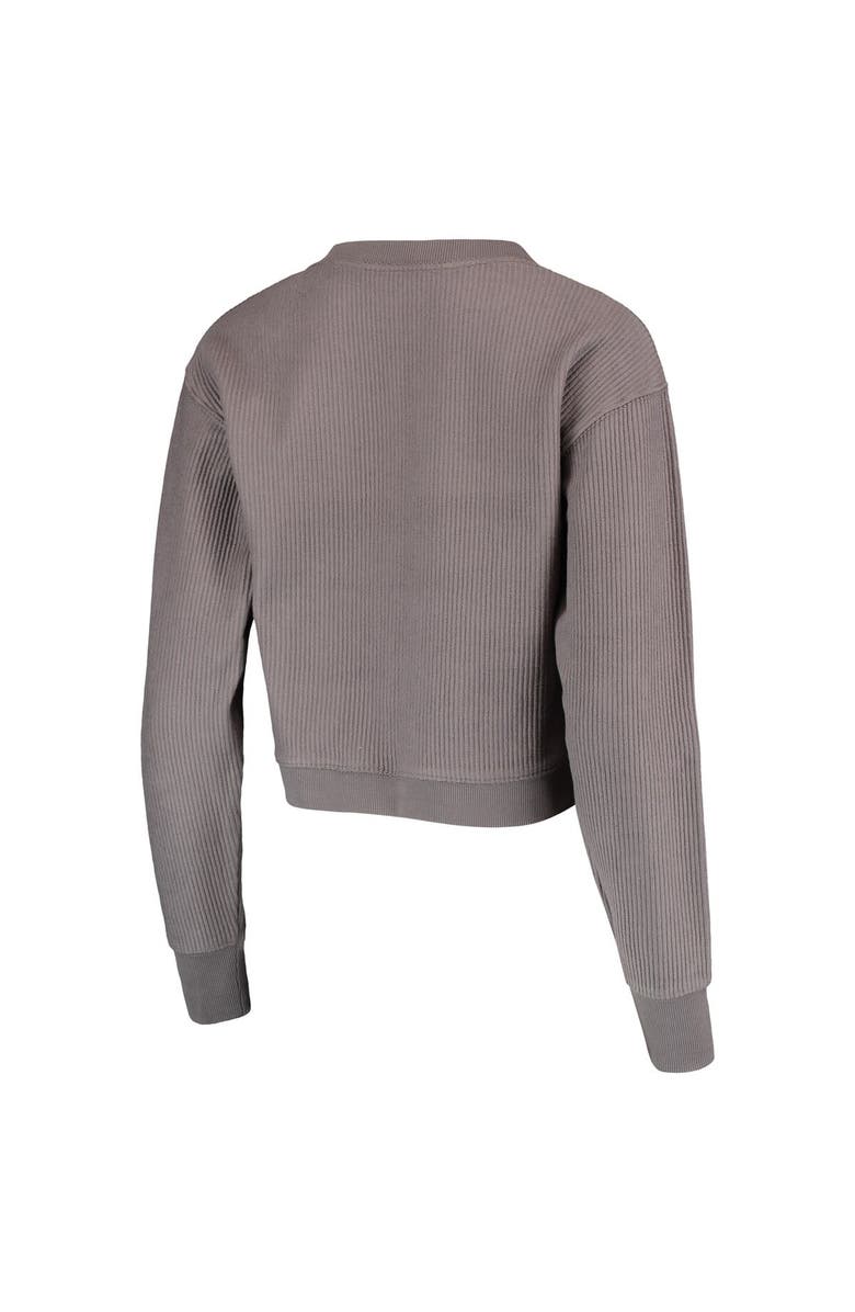 LEAGUE COLLEGIATE WEAR Women's League Collegiate Wear Charcoal Nebraska Huskers Corded Timber Cropped Pullover Sweatshirt, Alternate, color, 