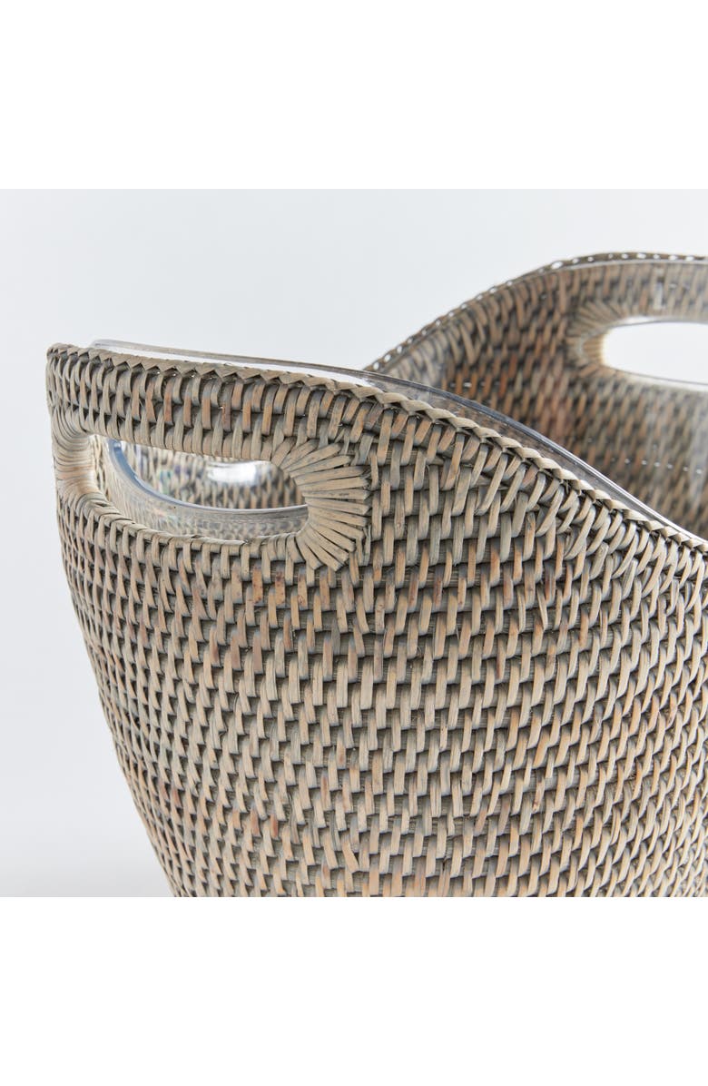 Napa Home & Garden Burma Rattan Beverage Tub Serving Basket, Alternate, color, Gray