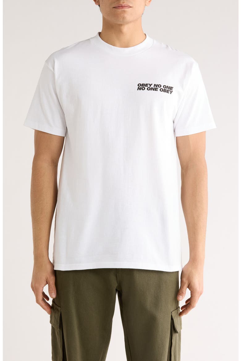 No One Obey Graphic T-Shirt, Main, color, WHITE