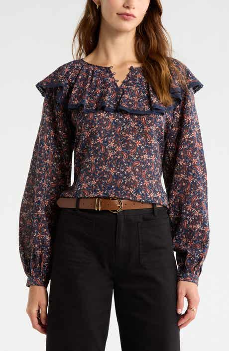 Treasure & Bond Ruffle Collar Top