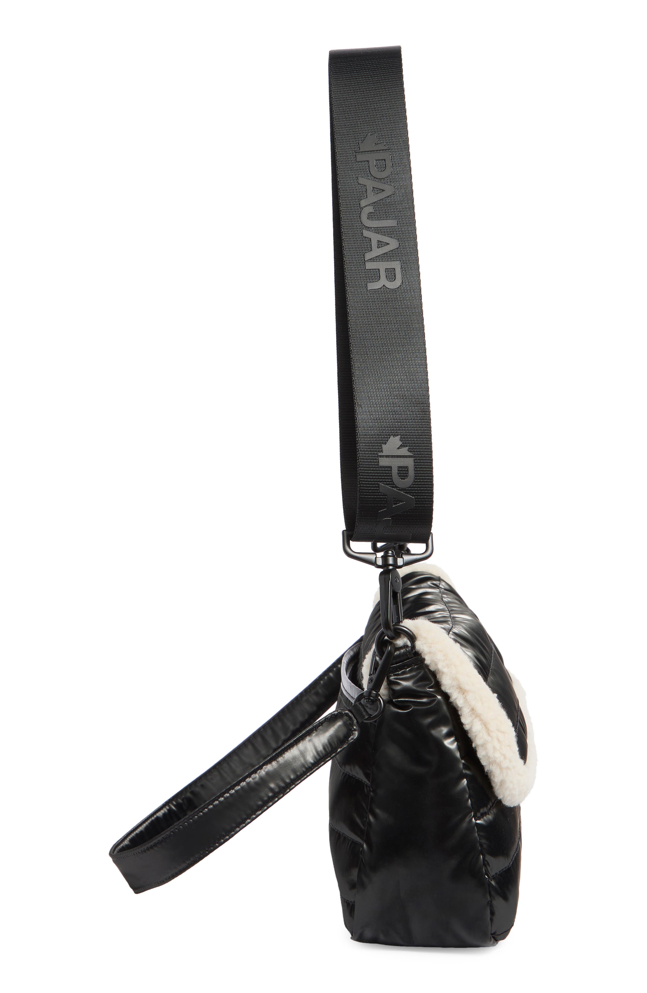 Pajar Quilted Faux Shearling Shoulder Bag, Alternate, color, 