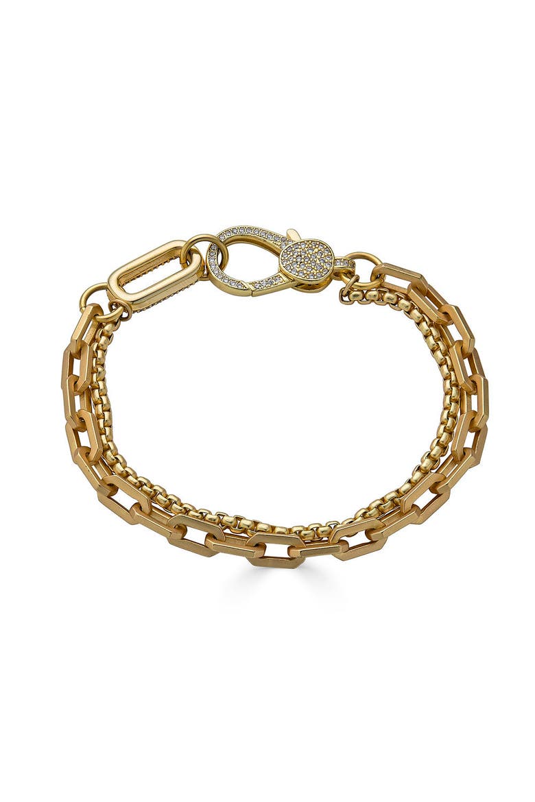 Pave Connector Bracelet, Main, color, Gold