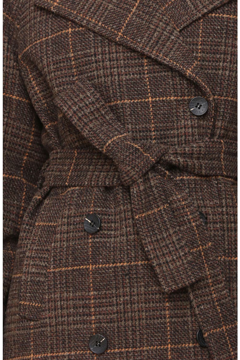 Double Breasted Plaid Coat, Alternate, color, ESTATE PLAID