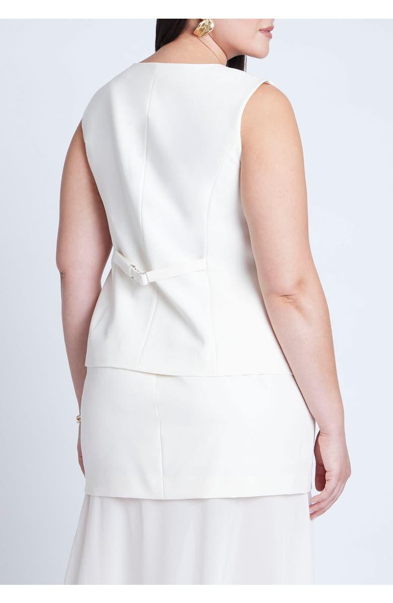 ELOQUII Split Hem Suiting Vest, Alternate, color, Cream