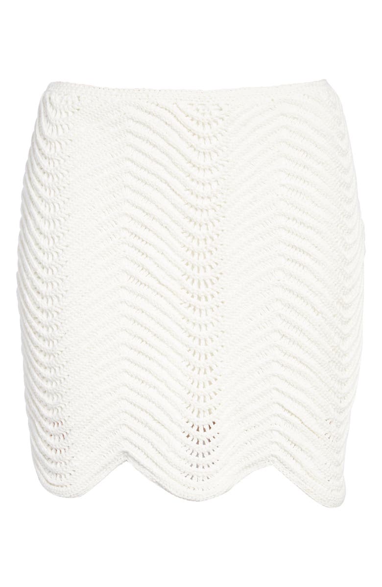 Casablanca Wavy Crochet Cotton Miniskirt, Main, color, 