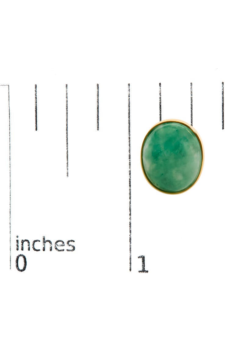 18K Yellow Gold 12x10 MM Bezel Set Oval Green Aventurine Stud Earrings, Alternate, color, Yellow Gold