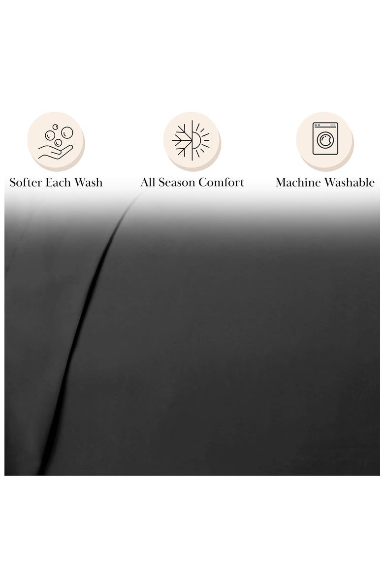 Classic Soft & Comfortable Brushed Microfiber Sheet Set, Alternate, color, BLACK