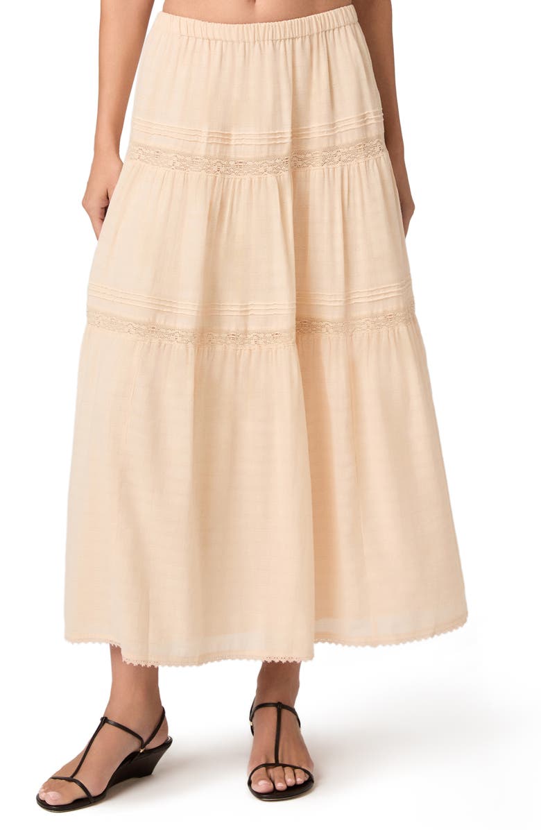 PAIGE Andres Tiered Maxi Skirt, Main, color, Light Peach