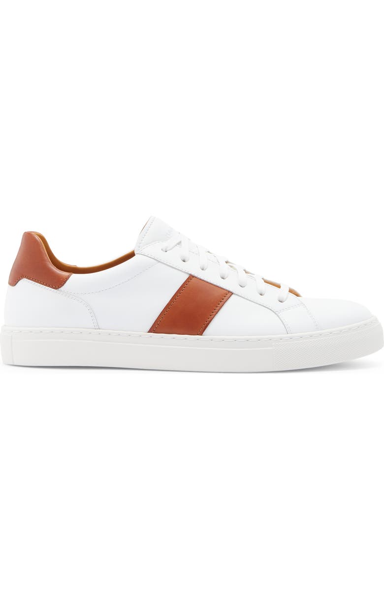 Magnanni Ashley Stripe Sneaker, Alternate, color, White / Cognac
