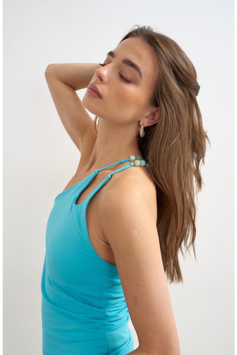 One-Shoulder Stretch Cotton Tank, Alternate, color, LBLUE