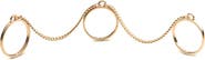 eddieBorgo Safety Chain Three Finger Ring