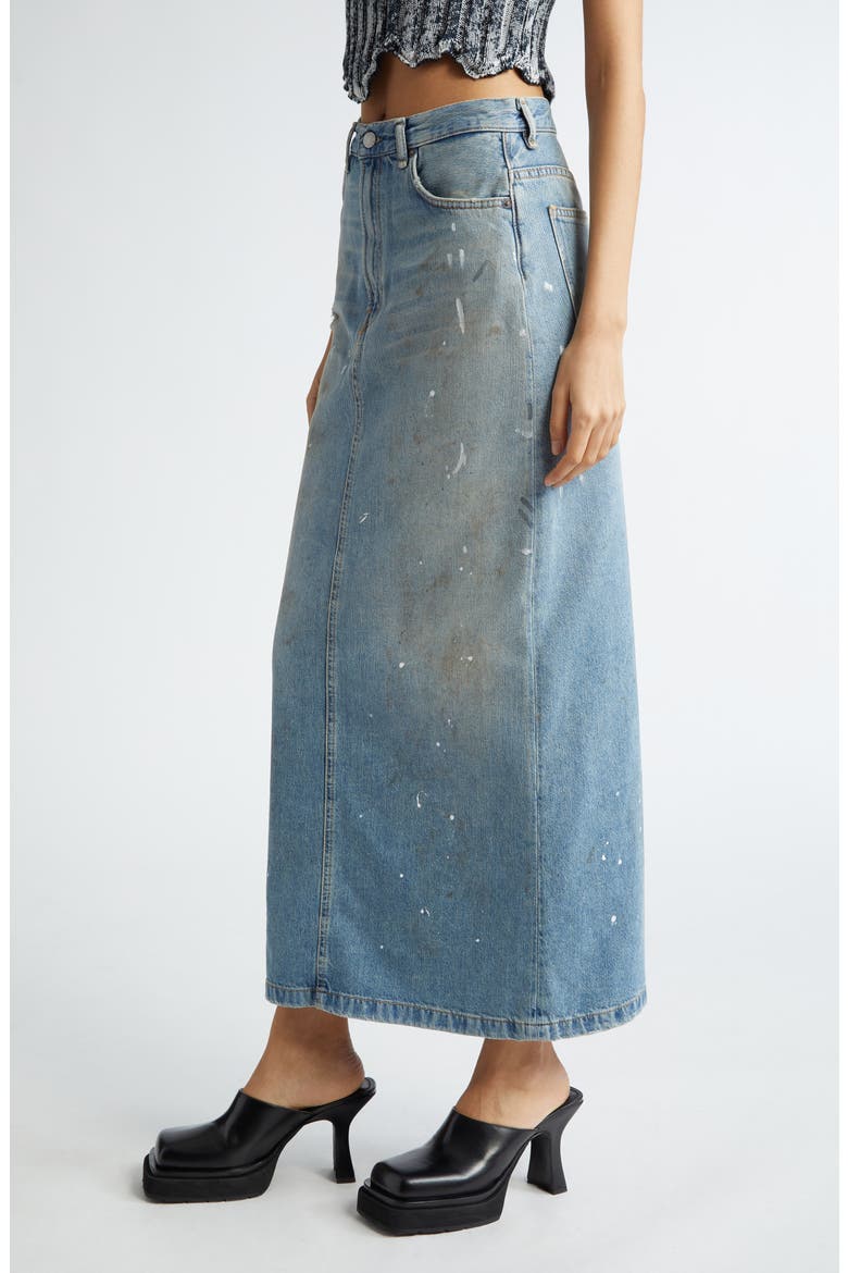 Philo Trafalgar Denim Midi Skirt, Alternate, color, LIGHT BLUE
