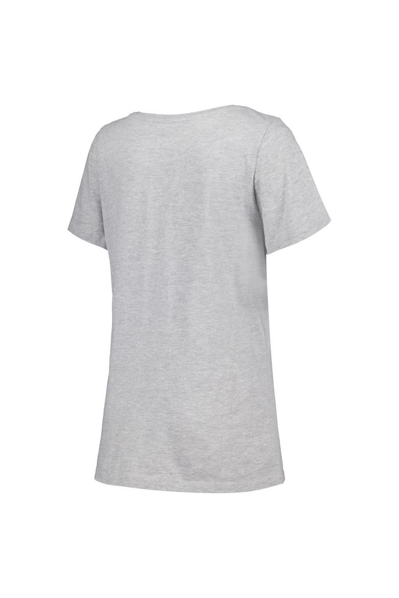Women's Fanatics Branded Heather Gray Las Vegas Raiders Plus Size Arch Over Logo T-Shirt, Alternate, color, Heather Gray