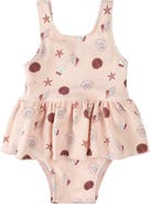 Petit Lem Shell Print Skirted One-Piece Swimsuit
