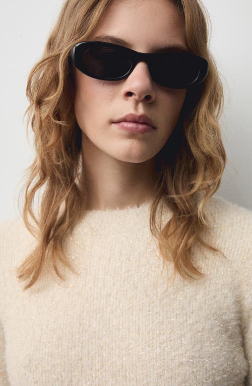 Mango Glitter Detail Long Sleeve In Ecru