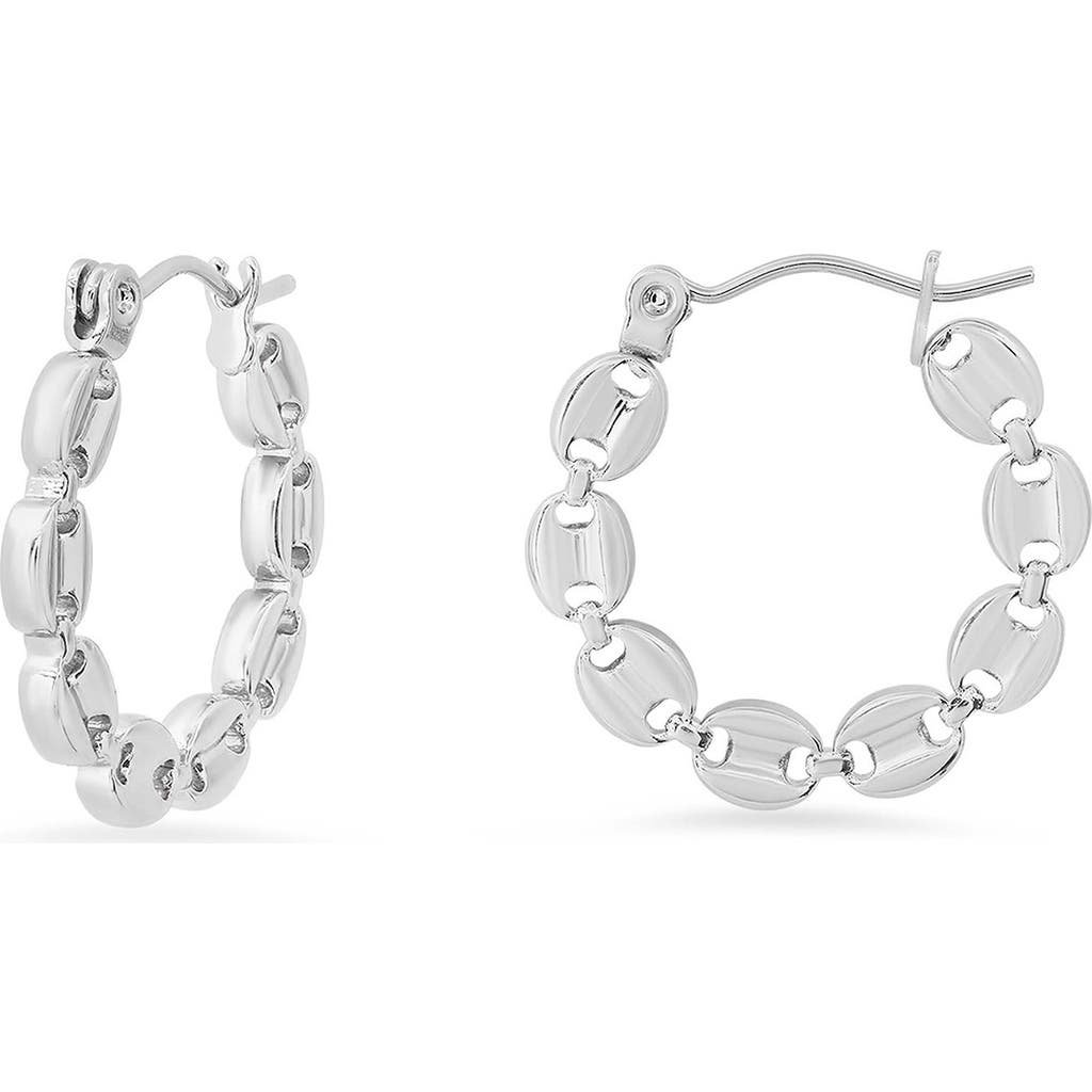 Steeltime Mariner Hoop Earrings In Silver