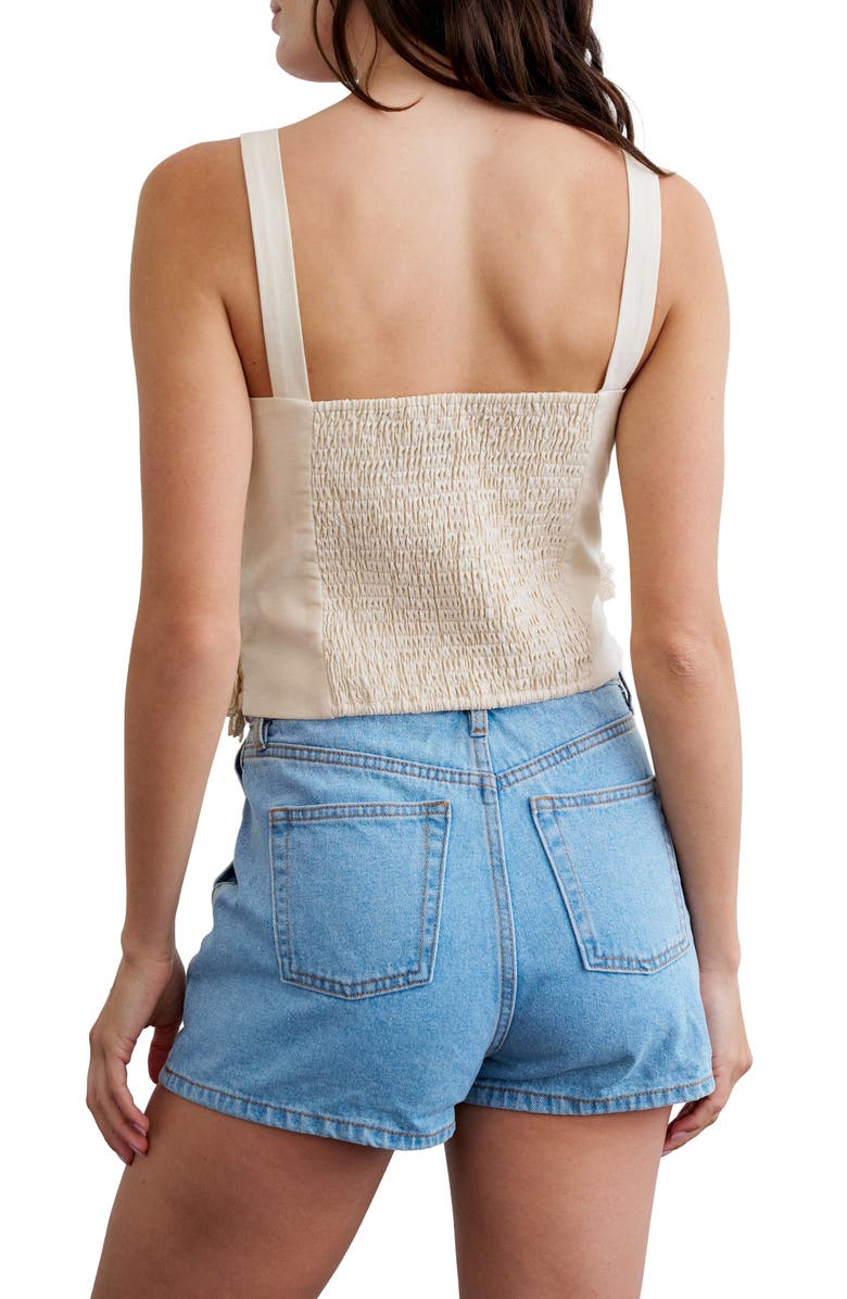 CIEBON Fabienne Flower Appliqué Crop Tank, Alternate, color, Taupe