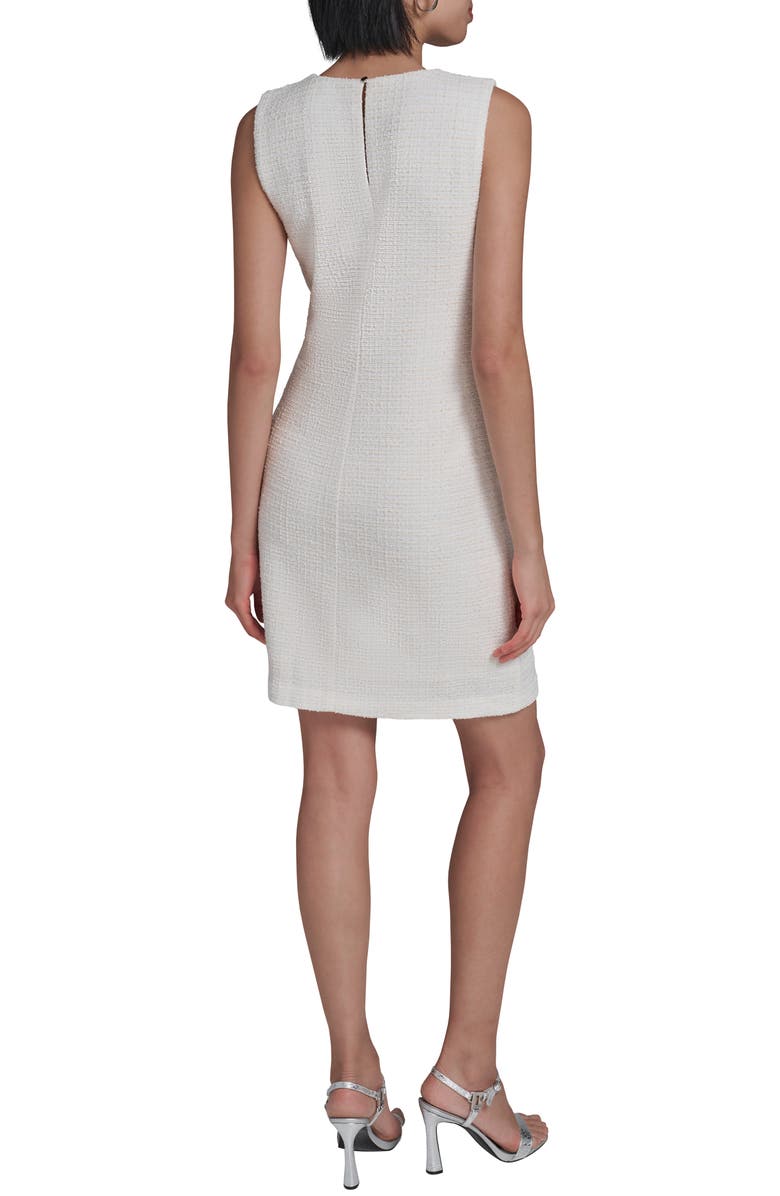 KARL LAGERFELD Metallic Tweed Shift Minidress, Alternate, color, Soft White