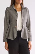 PATRIZIA LUCA Herringbone Peplum Jacket