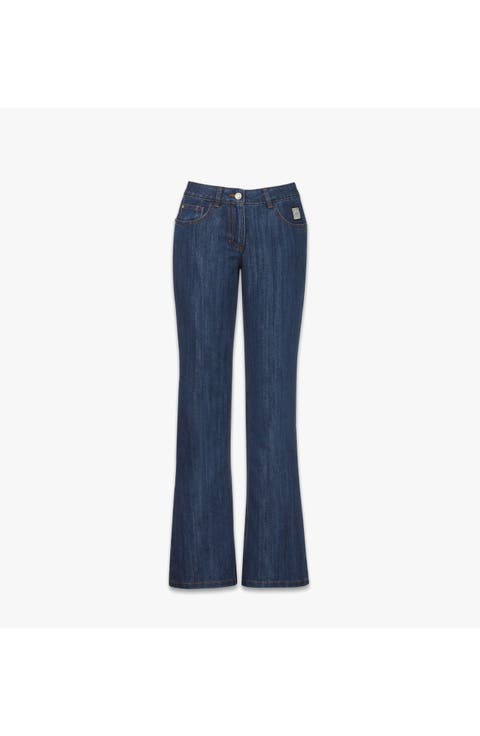 Flared Pants in Lurex Denim