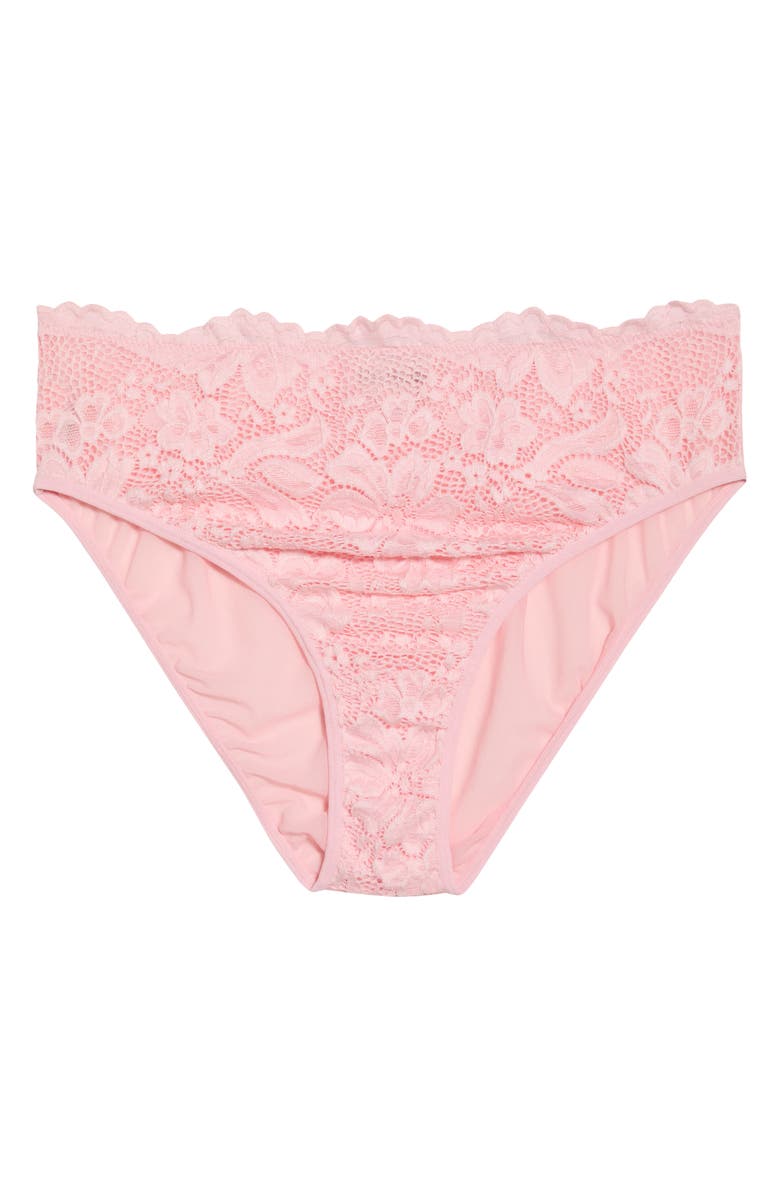 KILO BRAVA Lace & Mesh Bikini, Alternate, color, Petal Pink