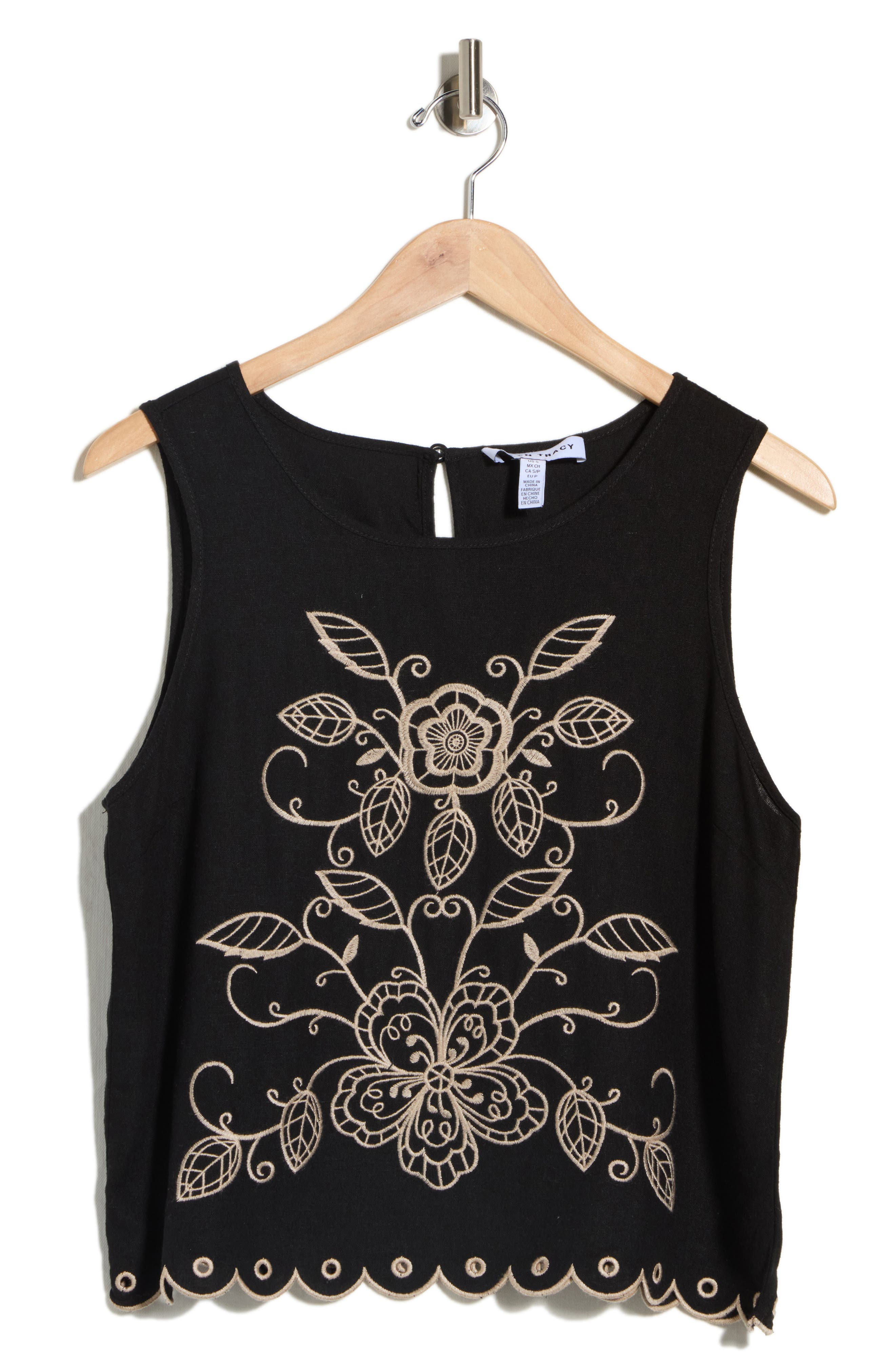 Ellen Tracy Embroidered Tank Top