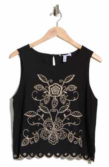 Ellen Tracy Embroidered Tank Top