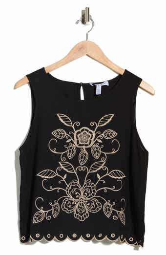 Ellen Tracy Embroidered Tank Top