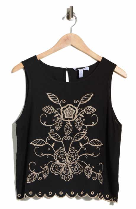 Ellen Tracy Embroidered Tank Top