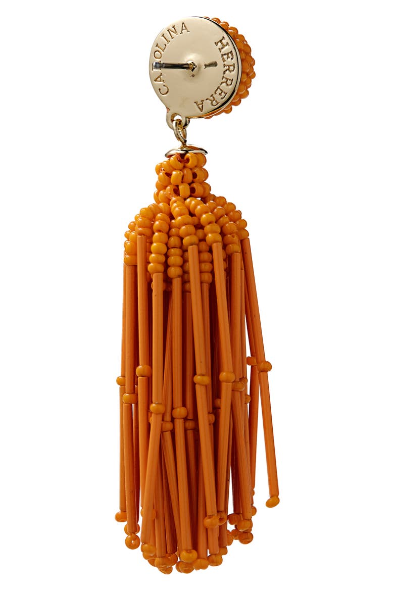 Beaded Tassel Drop Earrings, Alternate, color, TIGER LILY
