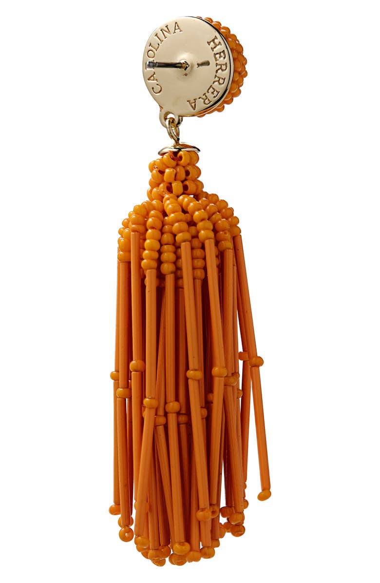 Carolina Herrera Beaded Tassel Drop Earrings, Alternate, color, Tiger Lily