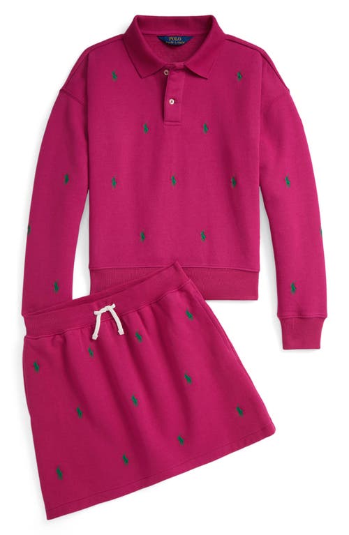 Polo Ralph Lauren Kids' Animated Logo Sweatshirt In Pink
