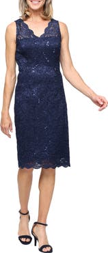 SL FASHIONS Lace Jacket and Sheath Dress Set