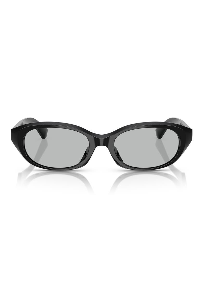 55mm Oval Sunglasses, Main, color, BLACK