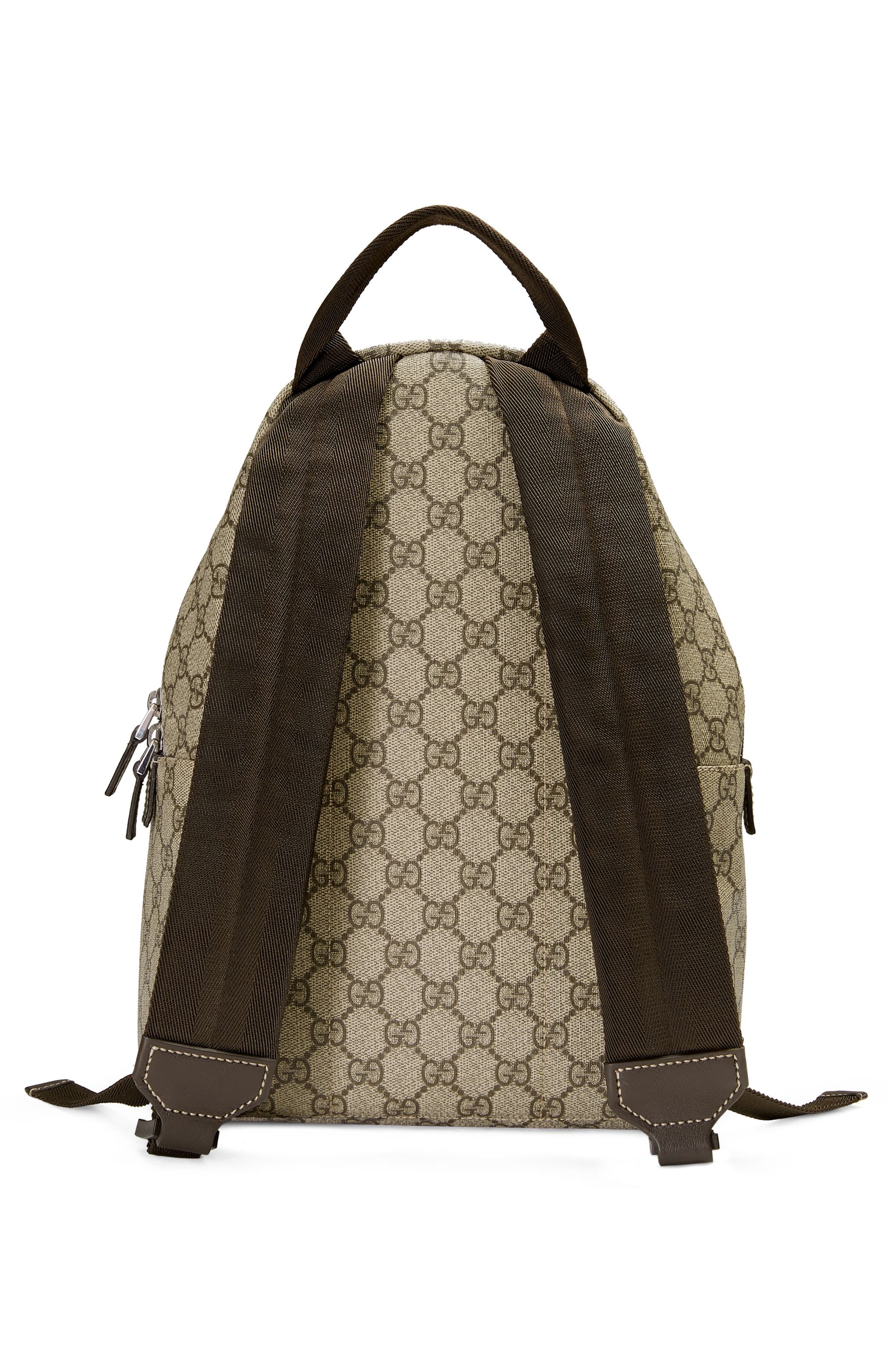 Gucci Logo Canvas Backpack, Alternate, color, 
