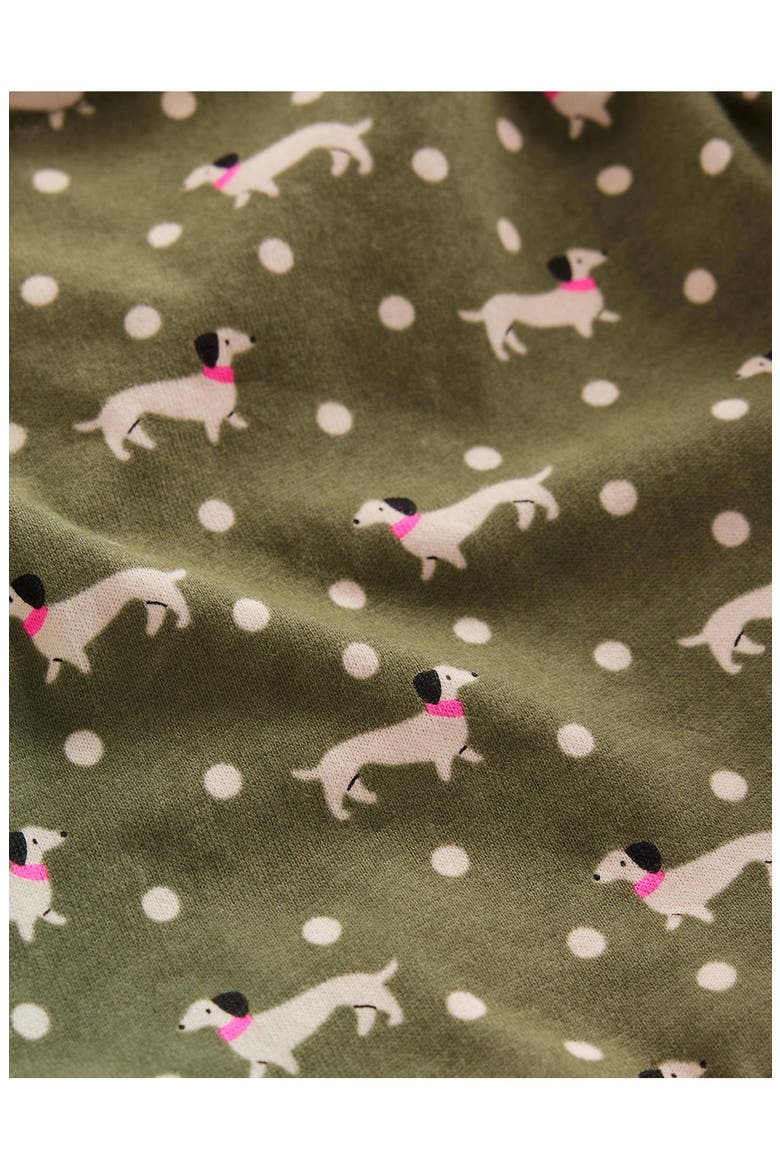 Kids' Blouson Sleeve Twirly Dress, Alternate, color, GREEN SAUSAGE DOGS