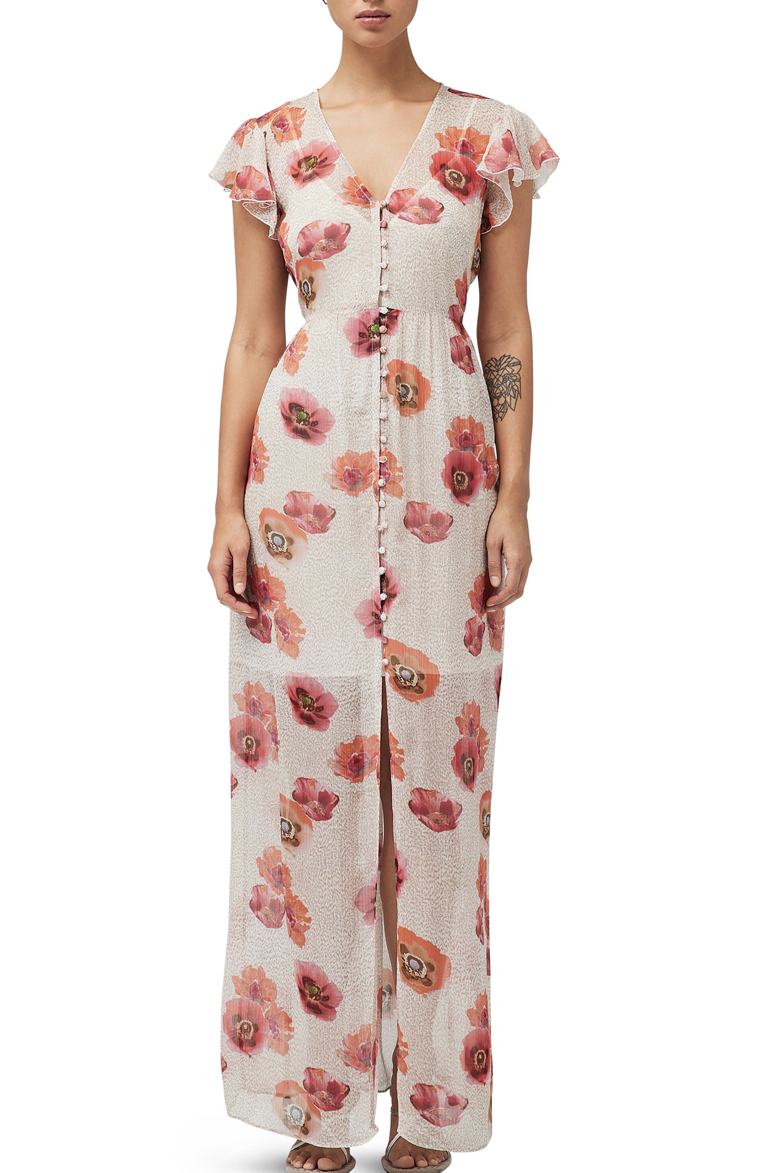 rag & bone Raine Floral Button-Up Silk Blend Maxi Dress