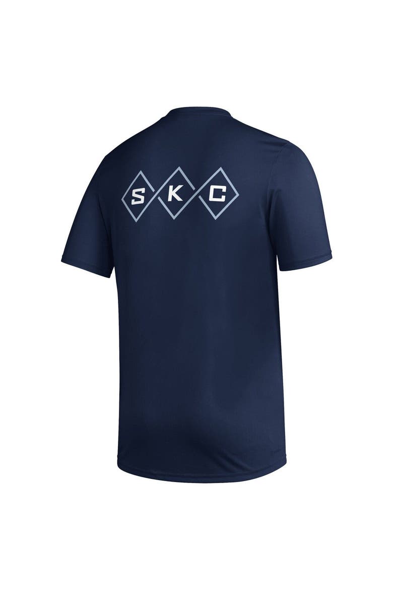 Men's adidas Navy Sporting Kansas City Team Jersey Hook AEROREADY T-Shirt, Alternate, color, Navy