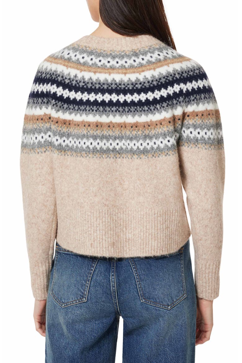 Fair Isle Cardigan, Alternate, color, BROWN