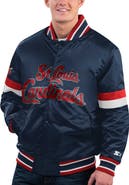 STARTER Men's Starter Navy St. Louis Cardinals Home Game Satin Full-Snap Varsity Jacket